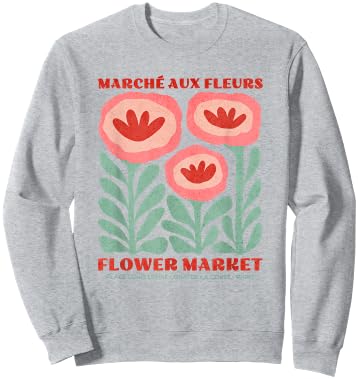 Women's Paris Botanical Market Flower Top Sweatshirt - Sweatshirt | Ash