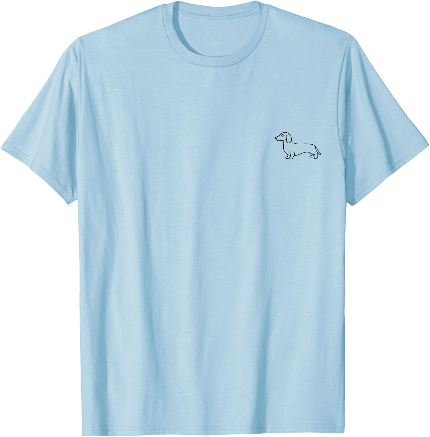 Dachshund Minimalism , White T-Shirt - T-Shirt | Light Blue