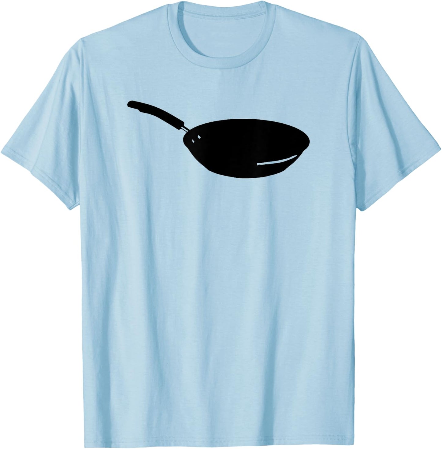 Cooking Gifts Chef Gifts Frying Pan , Men's Grey Classic Fit Collarless , Small T-Shirt - T-Shirt | Light Blue