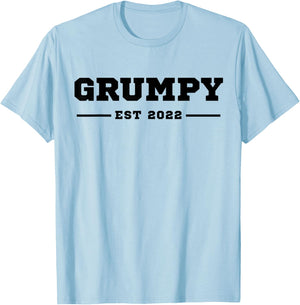 Funny Grandpa Soon To Be Grumpy Est 2022 New Grandpa T-Shirt - T-Shirt | Light Blue