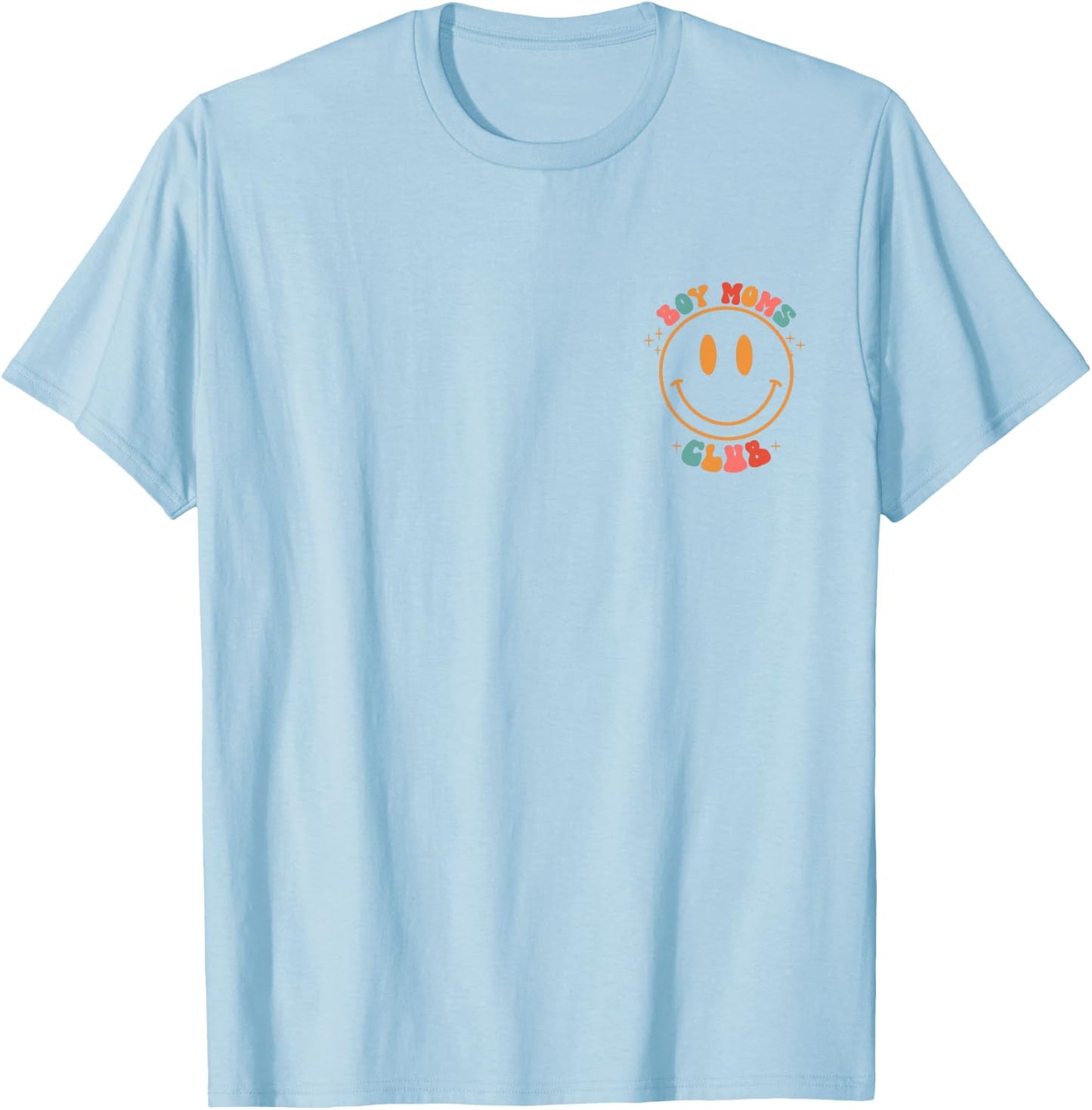 Groovy Boy Mom Club Retro Cool Moms Club vorne und hinten T-Shirt - T-Shirt | Light Blue