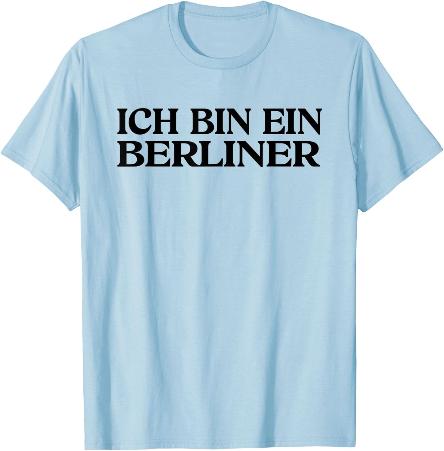 with German Text "Ich bin ein Berlin, gray T-Shirt - T-Shirt | Light Blue