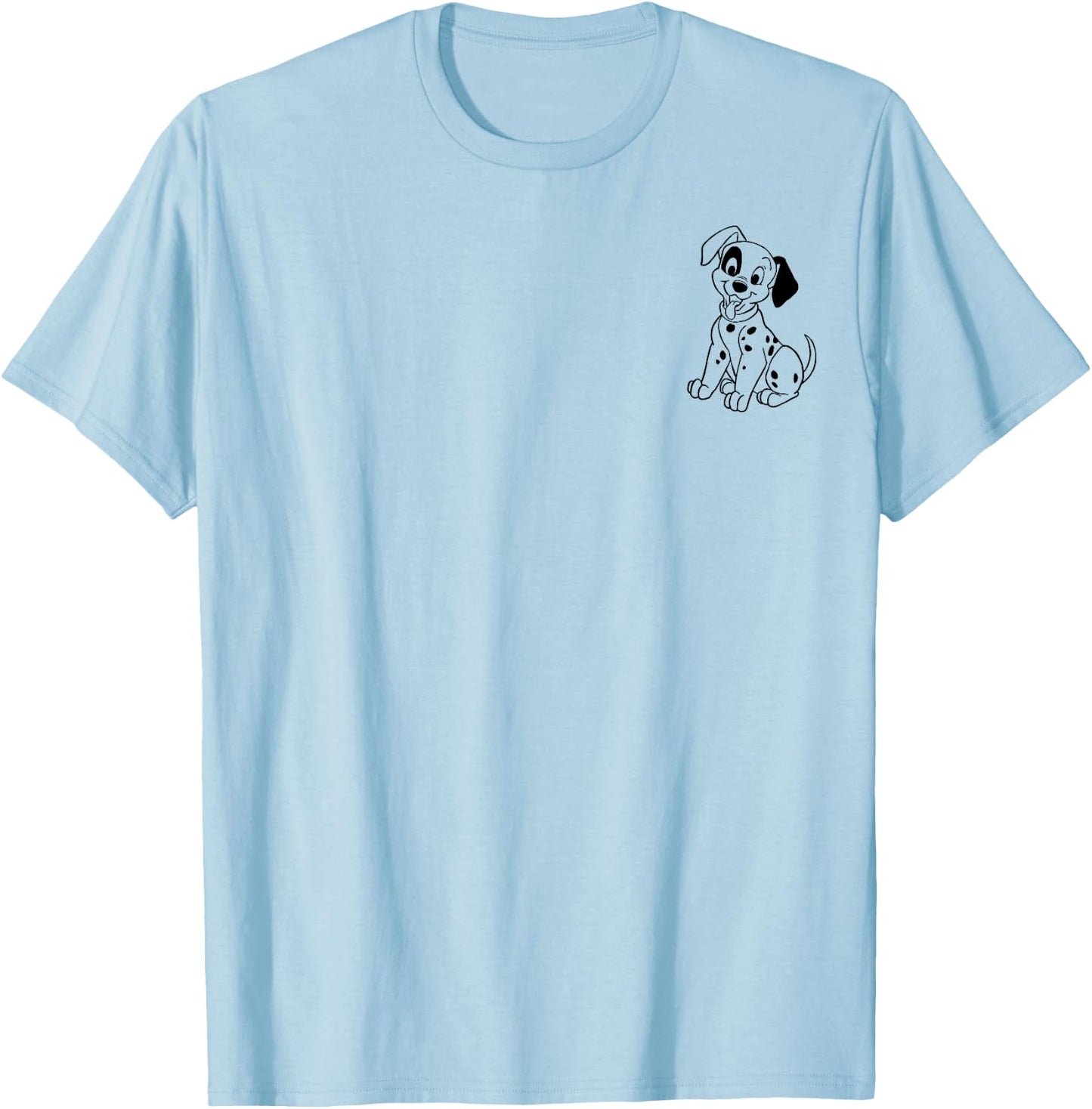 Disney 101 Dalmatians Patch Left Chest , white, S T-Shirt - T-Shirt | Light Blue