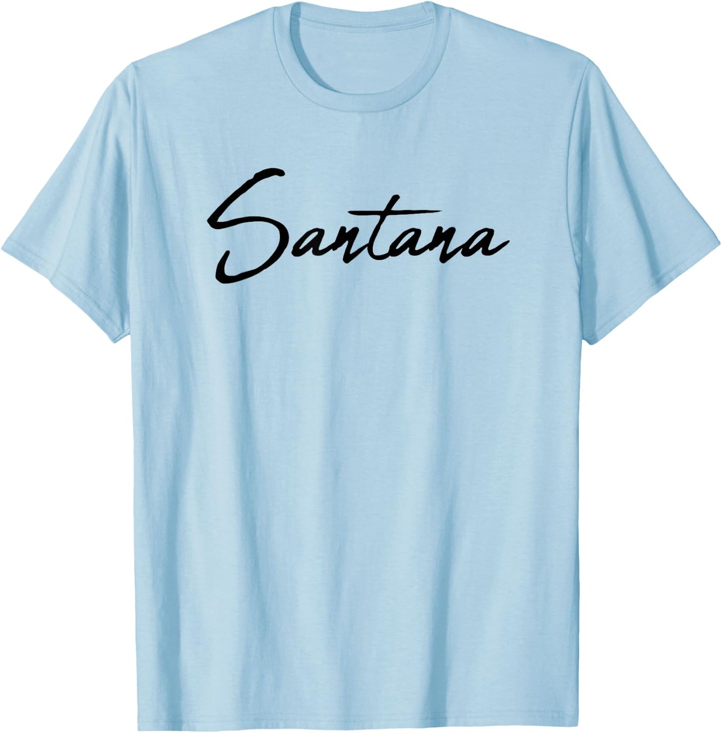 Beautiful Handwritten Font Santana Calligraphy T-Shirt - T-Shirt | Light Blue