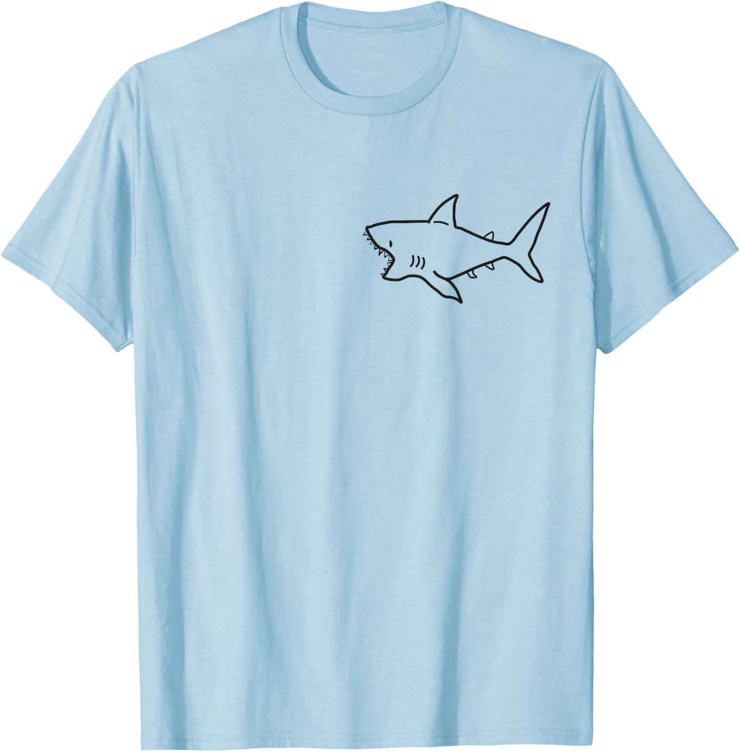 Funny cute Shark Pocket For ocean and sharks lovers T-Shirt - T-Shirt | Light Blue