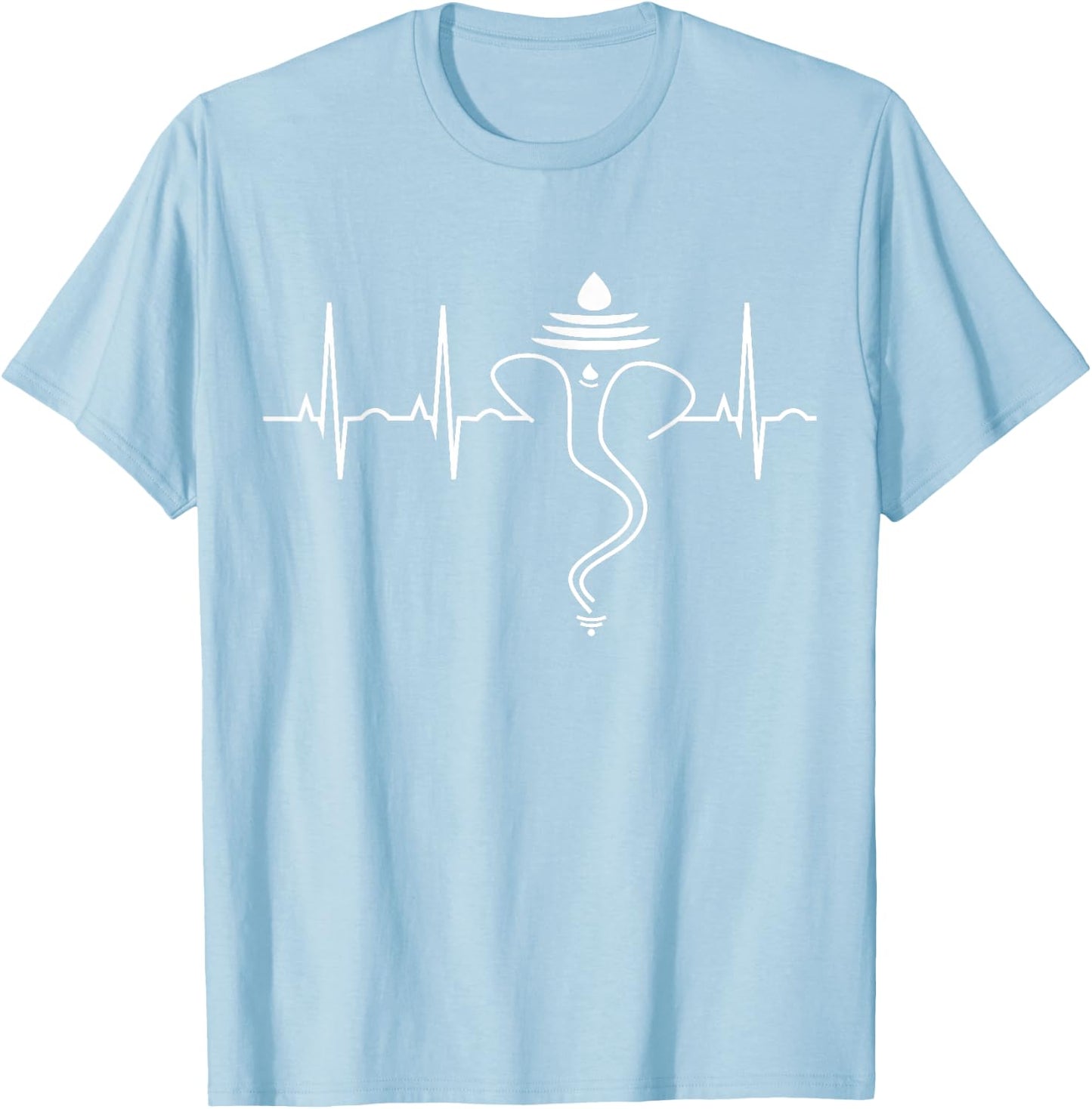Ganesh Shirt Hindu Heartbeat Yoga Gift India Travel T-Shirt - T-Shirt | Light Blue