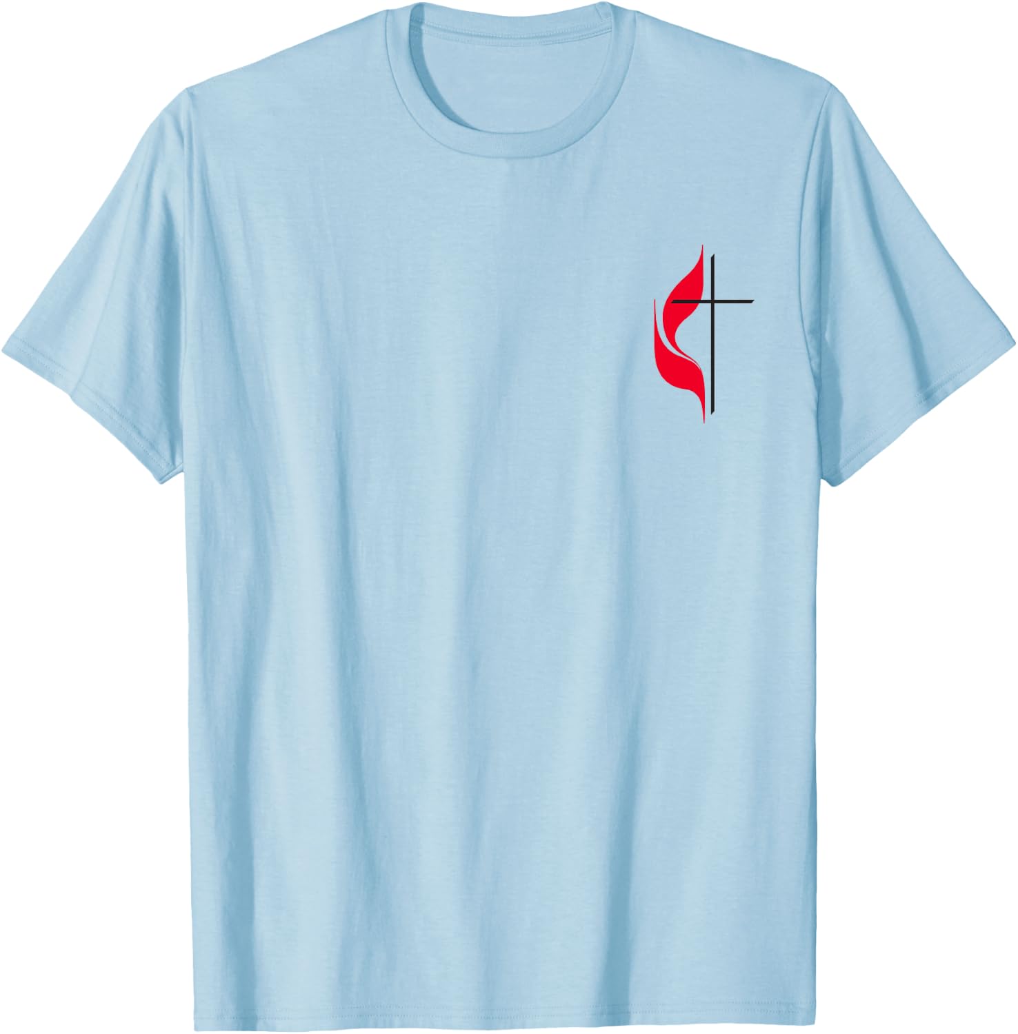 Methodist Cross Flag Christian Methodists Protestant Church T-Shirt - T-Shirt | Light Blue