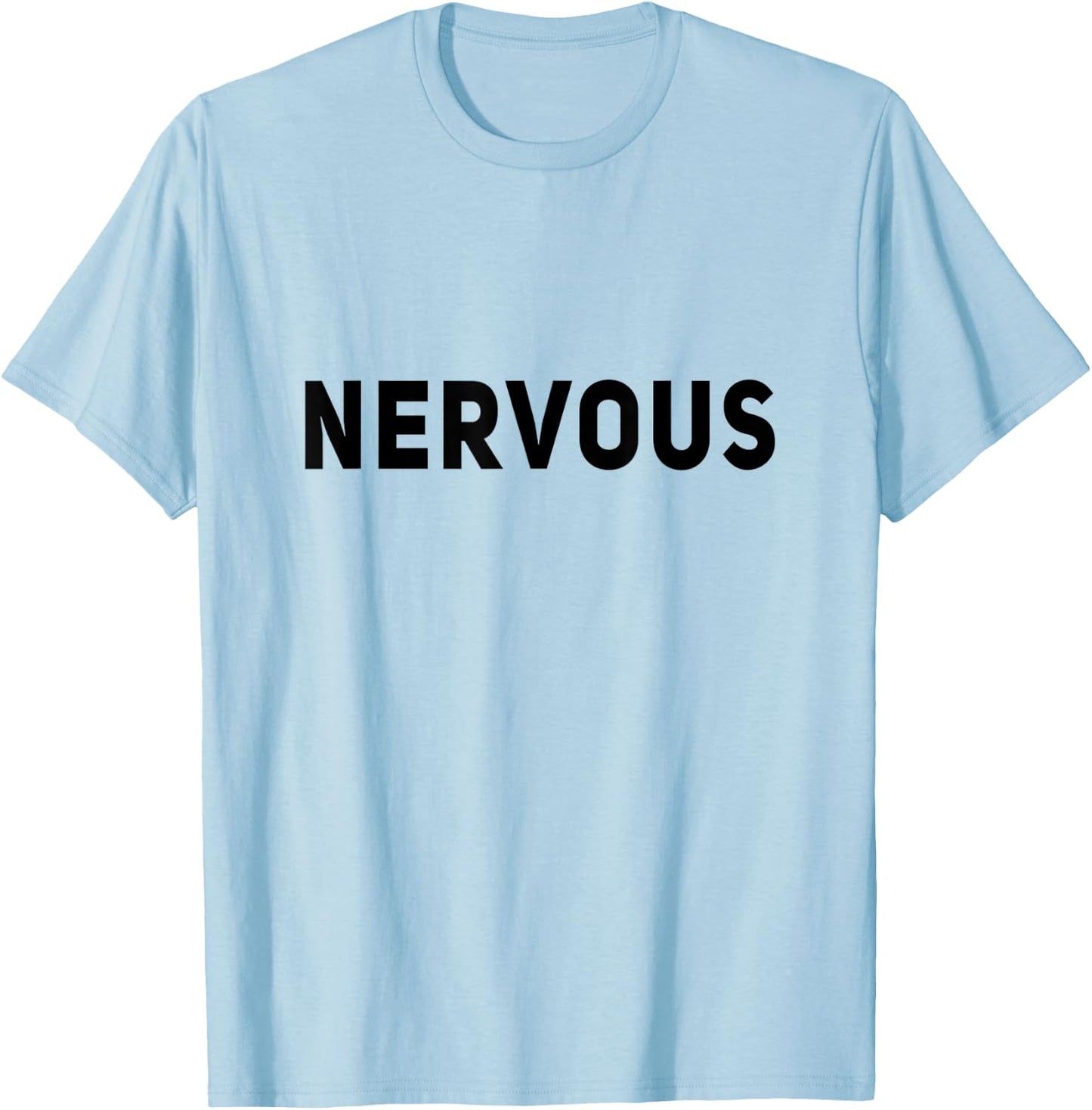 Anxious Surplus NERVOUS Dog Style Anxiety Shirt - Men's Yellow Small Classic Fit T-Shirt - T-Shirt | Light Blue