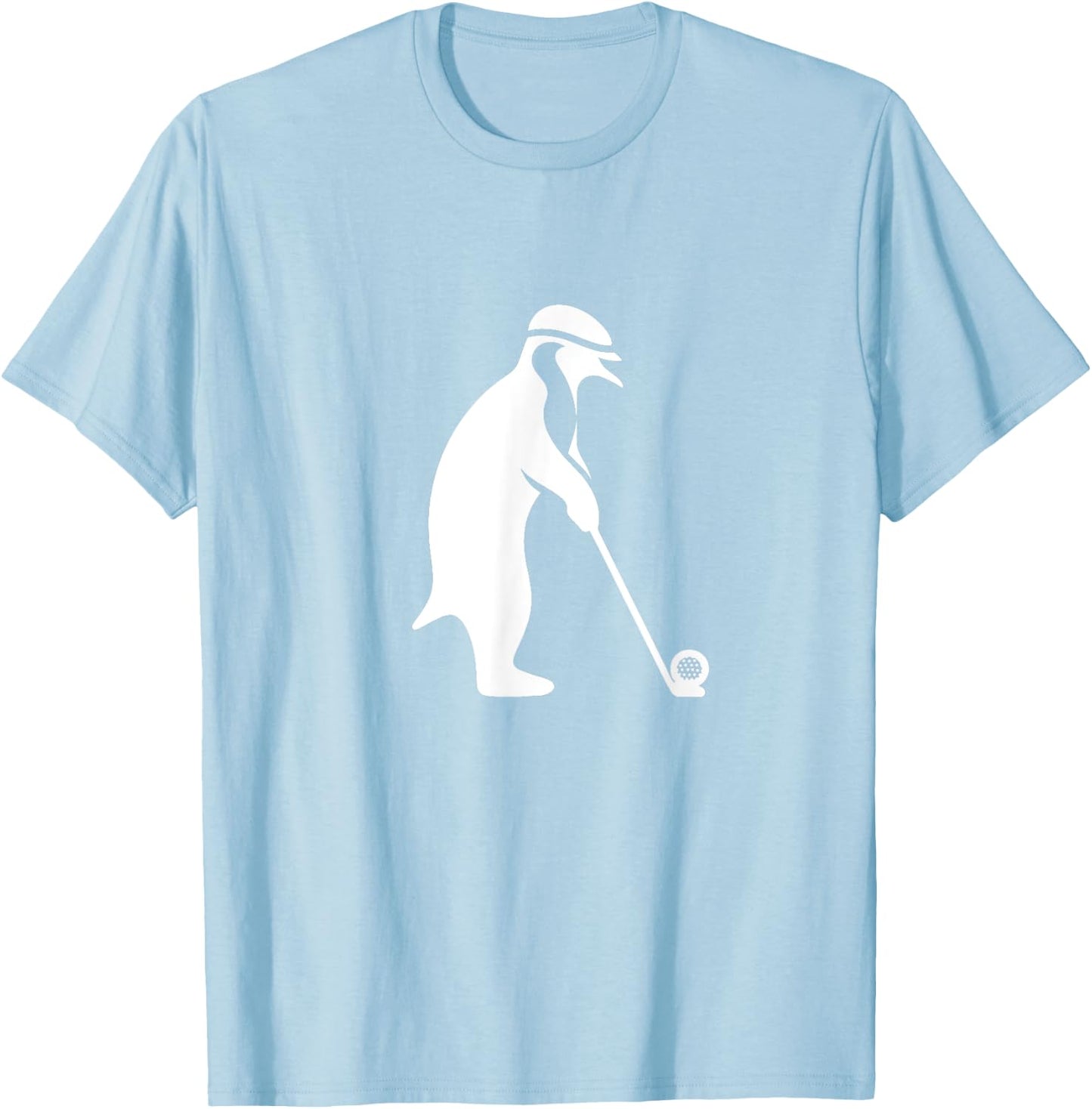 Cartoon Penguin Playing Golf Sport Golfer T-Shirt - T-Shirt | Light Blue