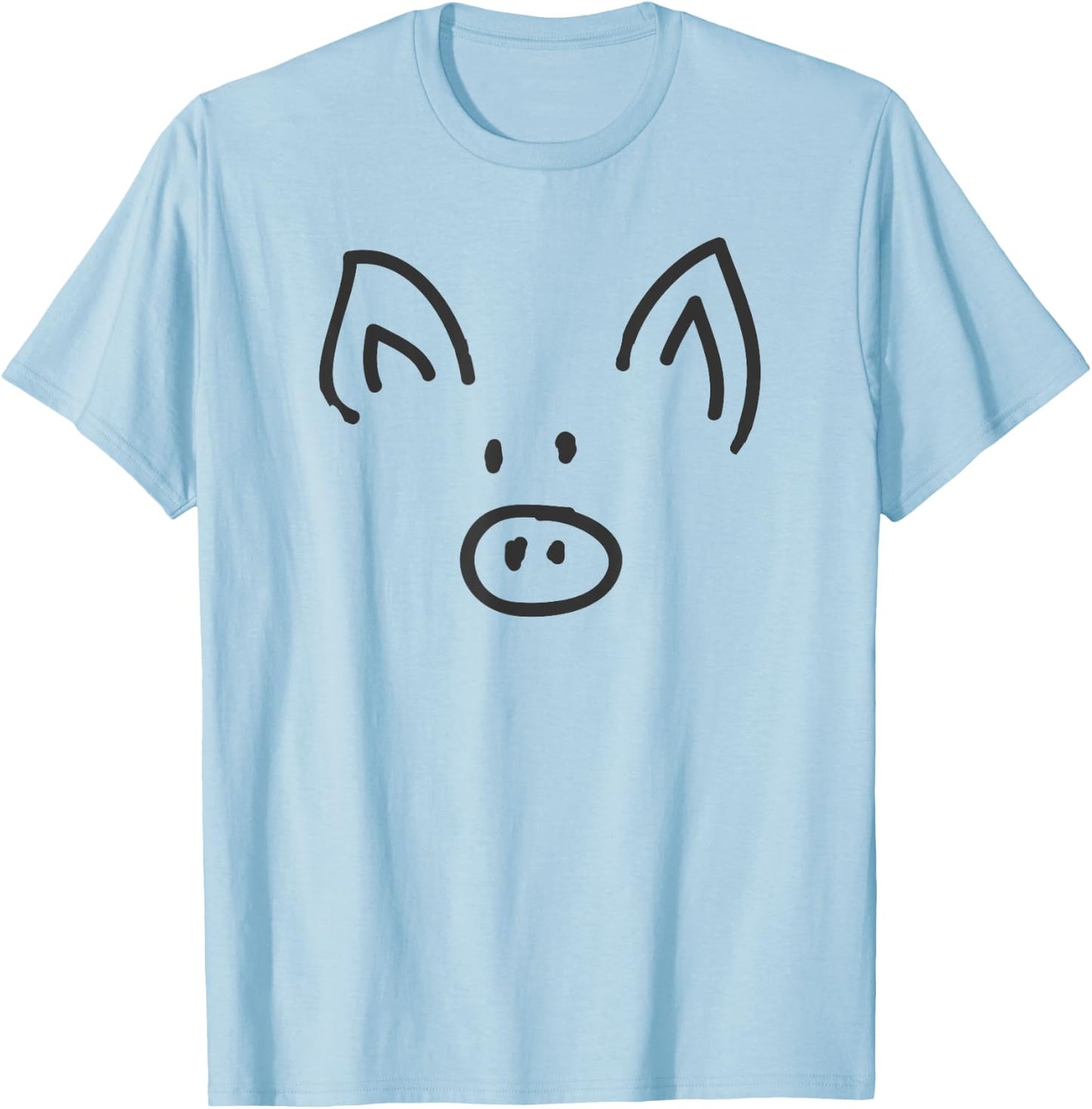 Cute Pig Face and Snout - Pig T-Shirt - T-Shirt | Light Blue