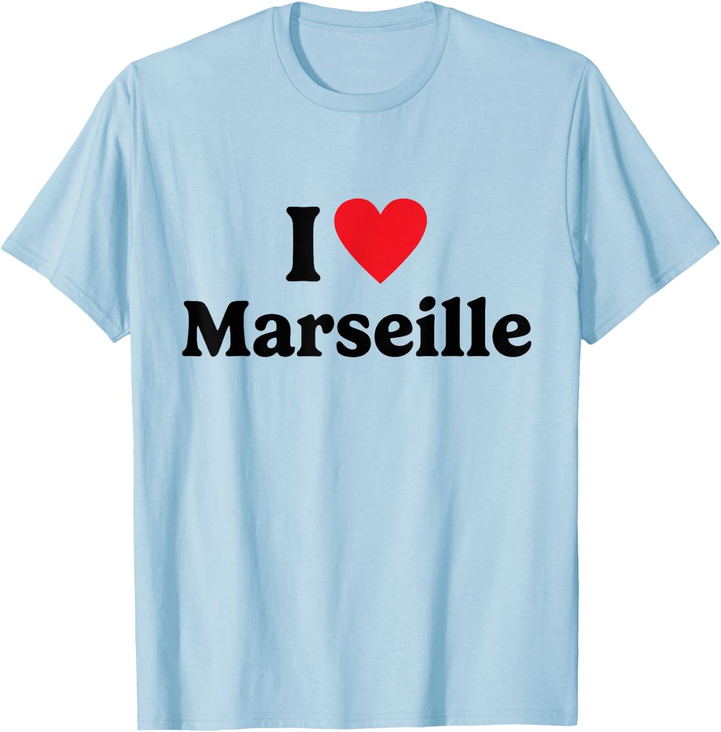 I love Marseille , white, S T-Shirt - T-Shirt | Light Blue