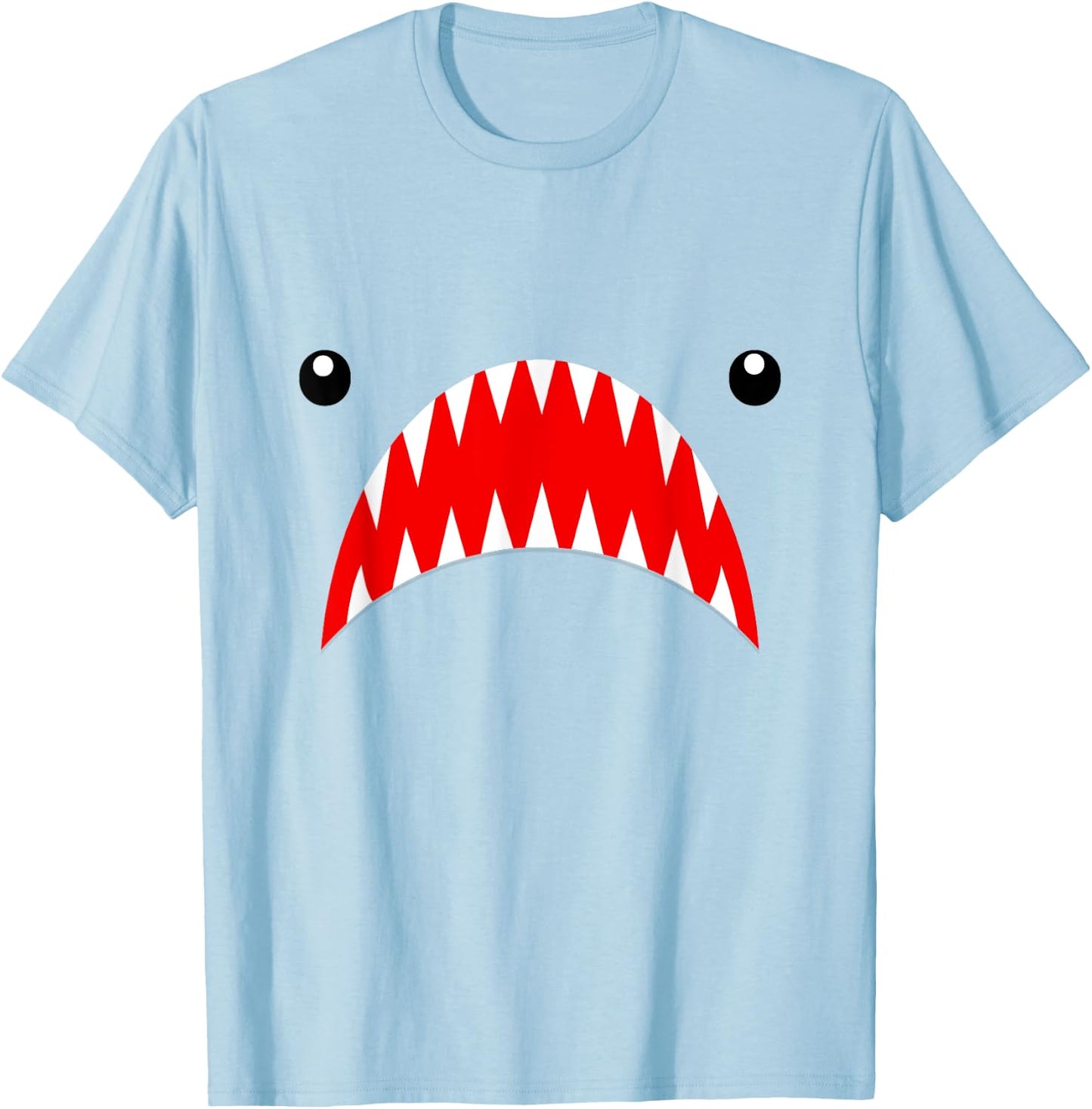 Shark Face Teeth T Shirt for the Week, Men, Women, Kids T-Shirt - T-Shirt | Light Blue