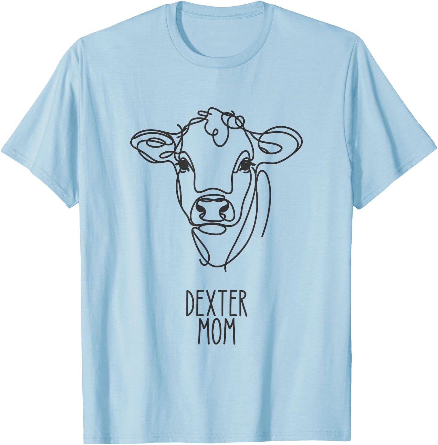 Line Art Best Cow Mom Women - Dexter T-Shirt - T-Shirt | Light Blue