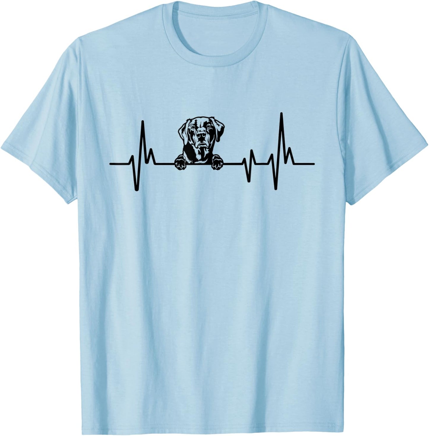 Heartbeat Dog Design Labrador Retriever T-Shirt - T-Shirt | Light Blue