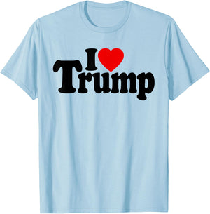 I LOVE HEART DONALD TRUMP DJT , white, S T-Shirt - T-Shirt | Light Blue