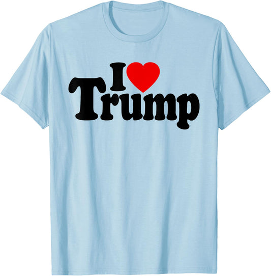 I LOVE HEART DONALD TRUMP DJT , white, S T-Shirt - T-Shirt | Light Blue