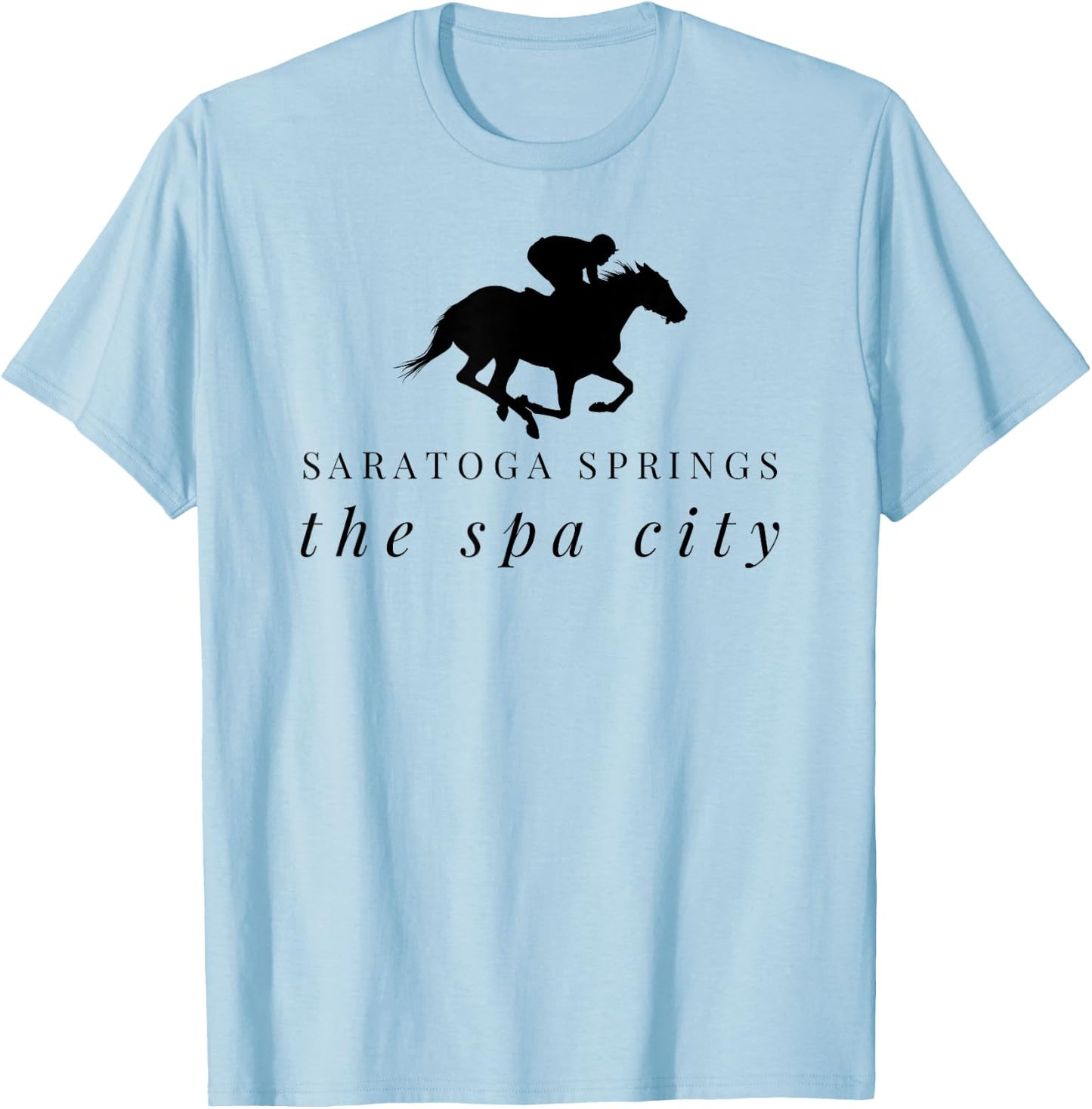 Saratoga Springs Upstate New York Horse Racing T-Shirt - T-Shirt | Light Blue