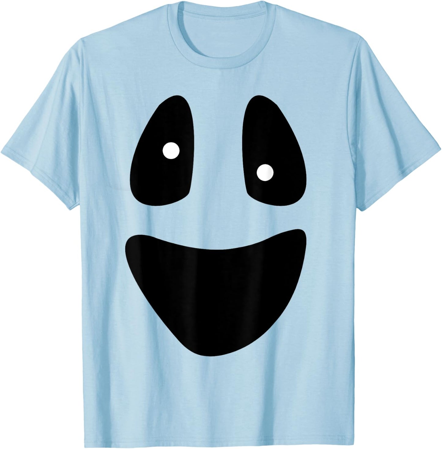 Ghost - Funny Scary Face Lazy Halloween Costume T-Shirt - T-Shirt | Light Blue
