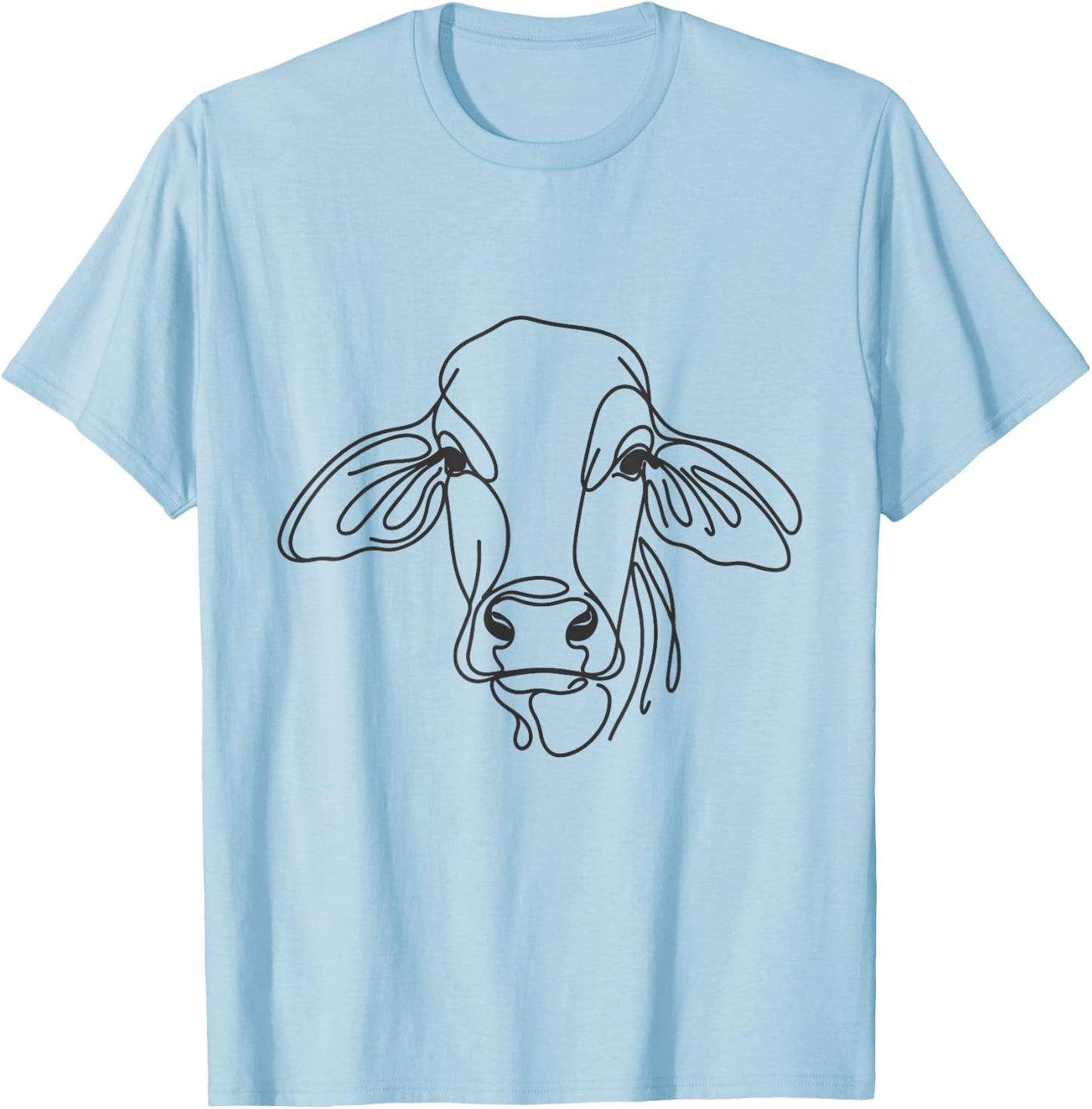 Line Art Dad Mom Cow - Brahman T-Shirt - T-Shirt | Light Blue