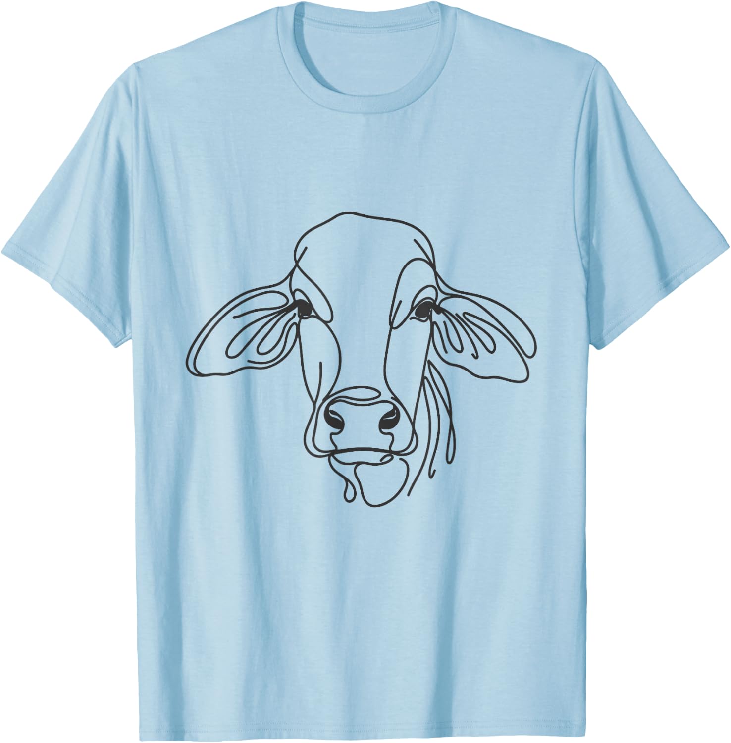 Line Art Dad Mom Cow - Brahman T-Shirt - T-Shirt | Light Blue