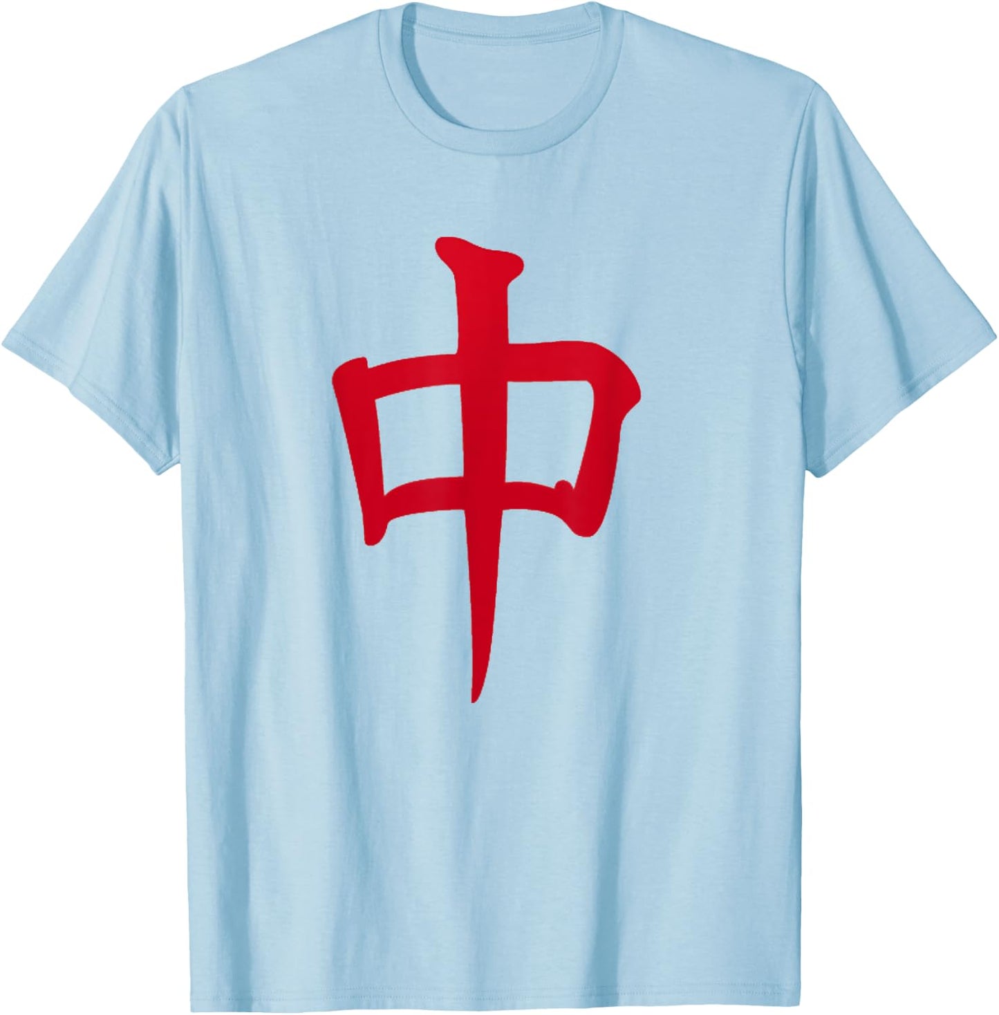 Red Dragon Tile Mahjong T-Shirt - T-Shirt | Light Blue