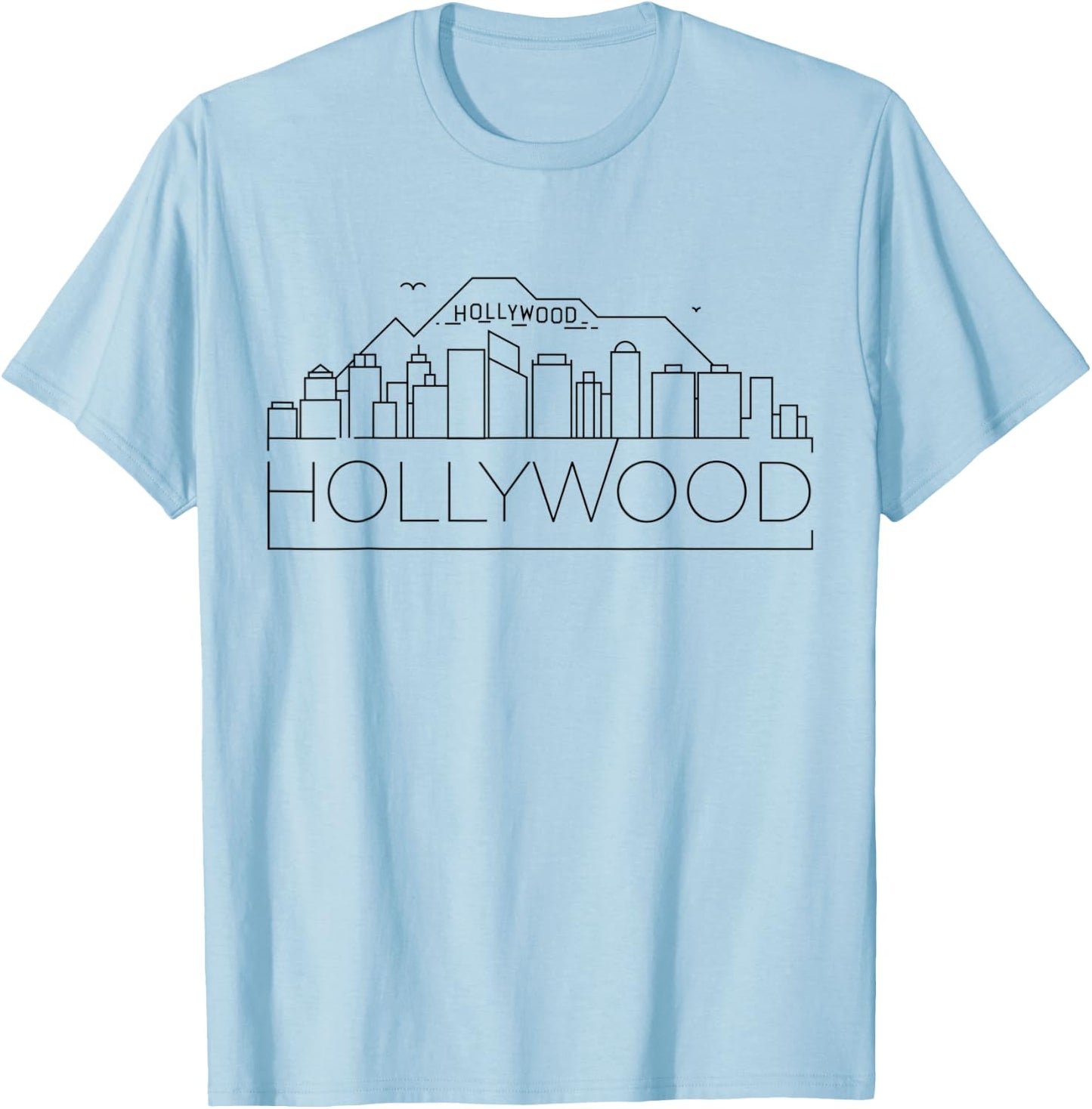 Hollywood Skyline T-Shirt - T-Shirt | Light Blue
