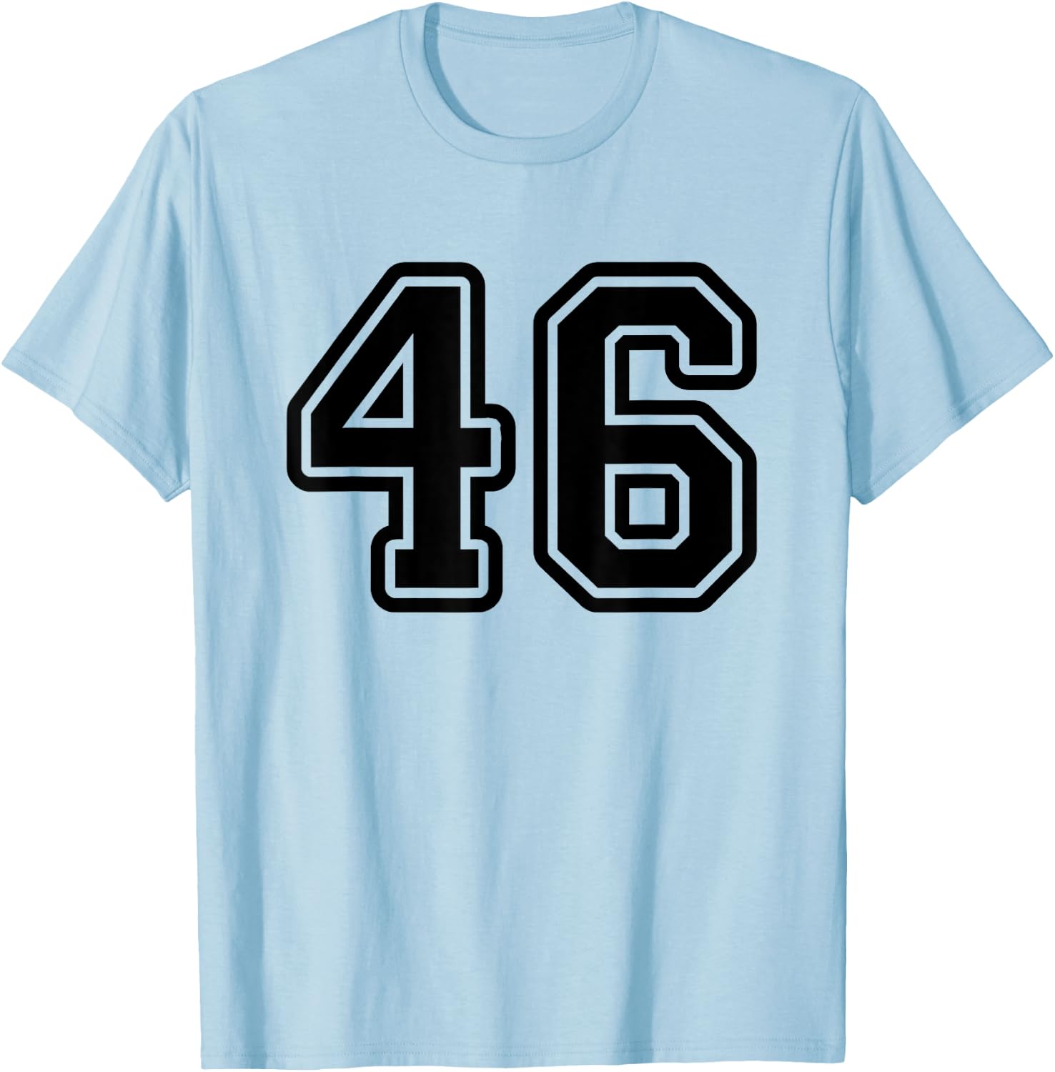 Number #46 Black Sport Varsity Number 46 T-Shirt - T-Shirt | Light Blue
