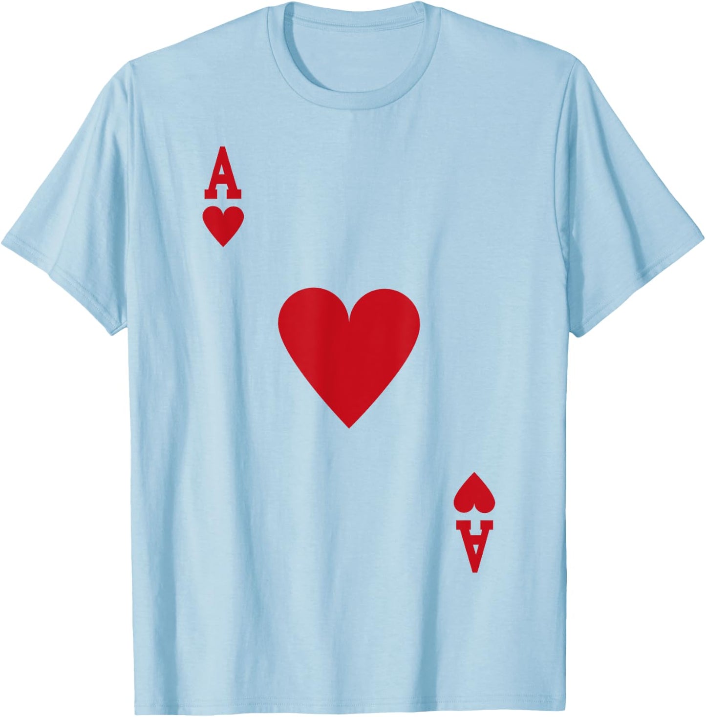 Halloween Ace of Hearts Costume Shirt Men Women T-Shirt - T-Shirt | Light Blue