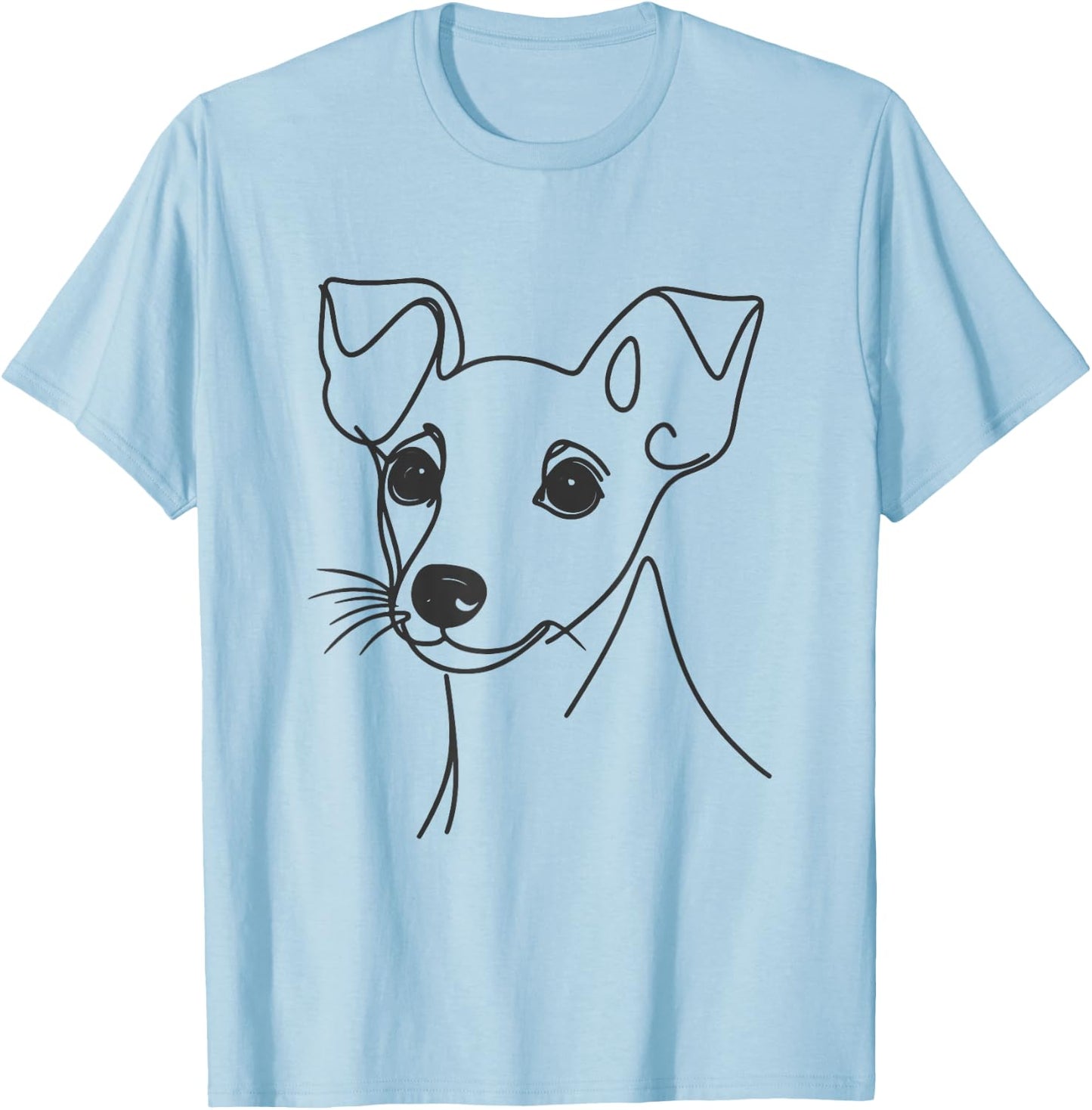 Line Art Dad Mom Dog - Rat Terrier T-Shirt - T-Shirt | Light Blue