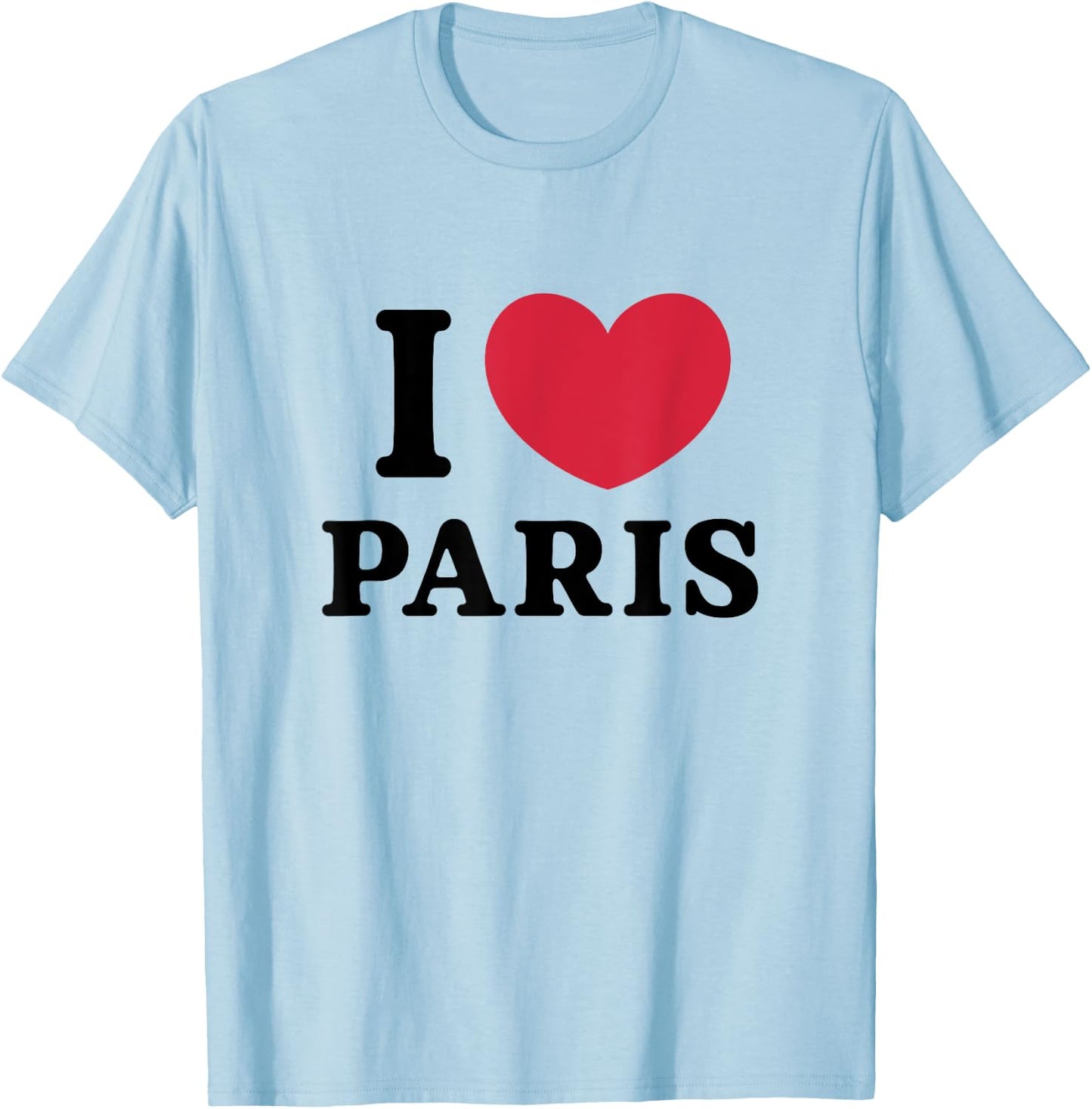 I Love Paris , White T-Shirt - T-Shirt | Light Blue