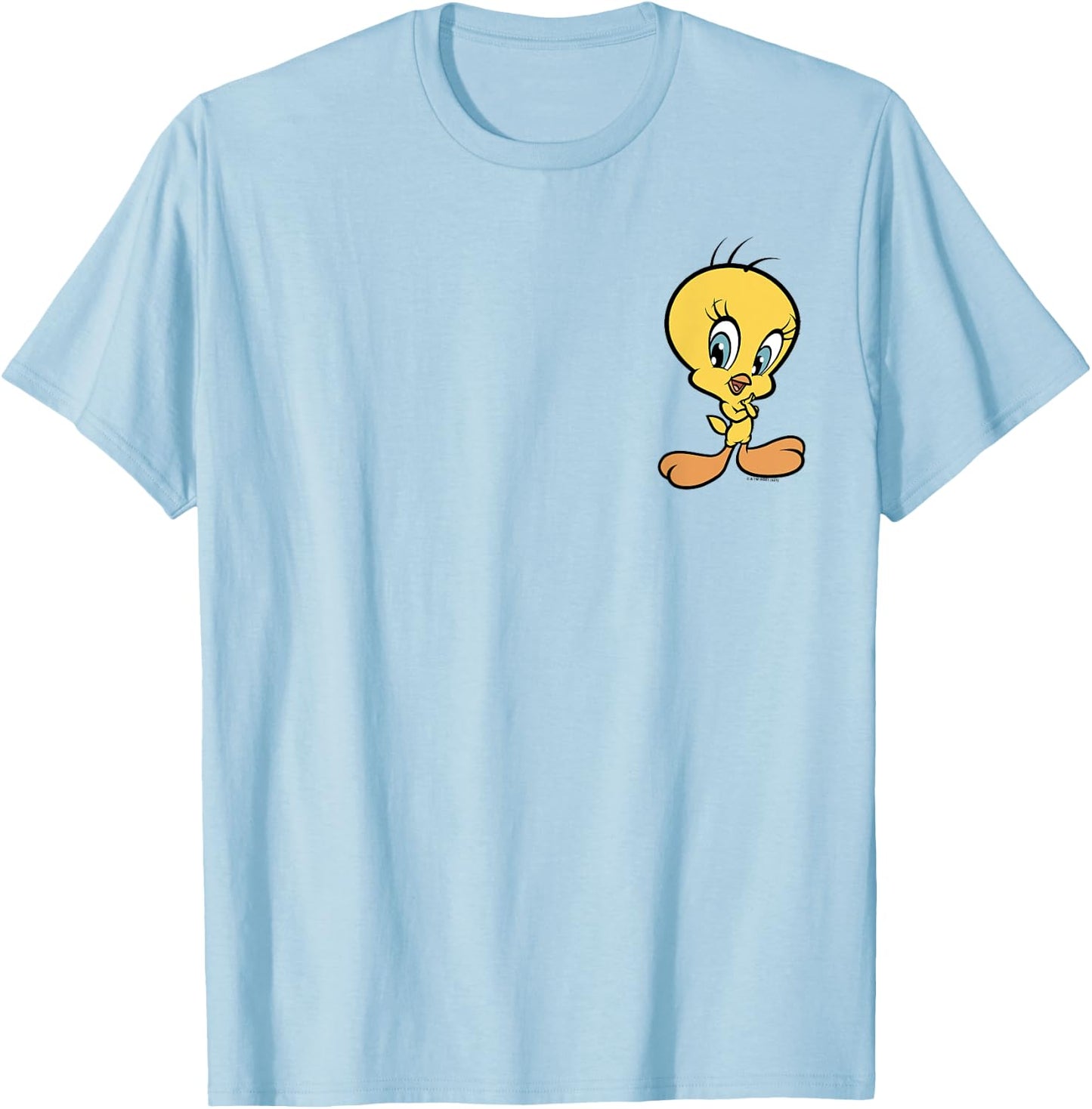 Looney Tunes Tweety Bird Simple Standing Pocket T-Shirt - T-Shirt | Light Blue