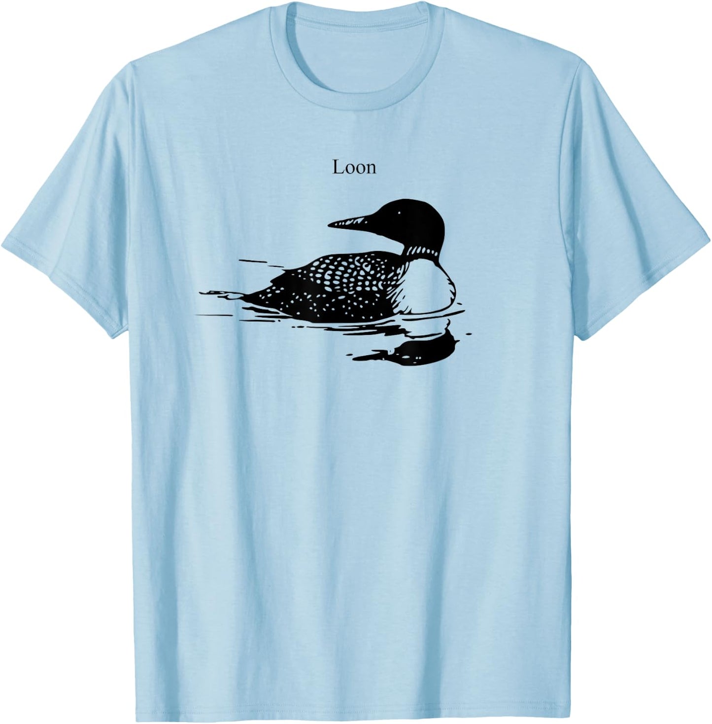 Northern Loon Bird Lover Art Illustration T-Shirt - T-Shirt | Light Blue