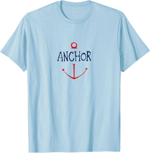 One Piece Anchor , grey, S T-Shirt - T-Shirt | Light Blue
