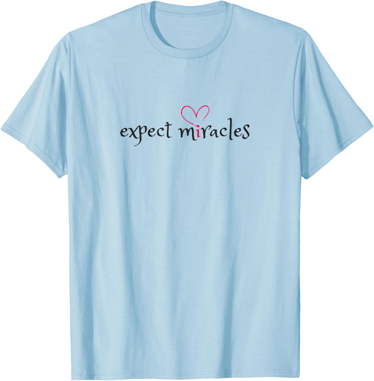 Expect Miracles Women's Spiritual T-Shirt - T-Shirt | Light Blue