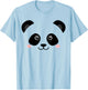 Cute Panda Face T-Shirt - T-Shirt | Light Blue
