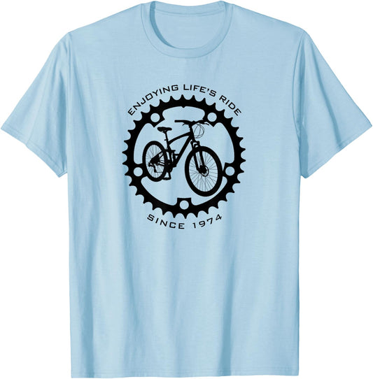 51 Year Old Mountain Biker 1974 51st Birthday Biking T-Shirt - T-Shirt | Light Blue