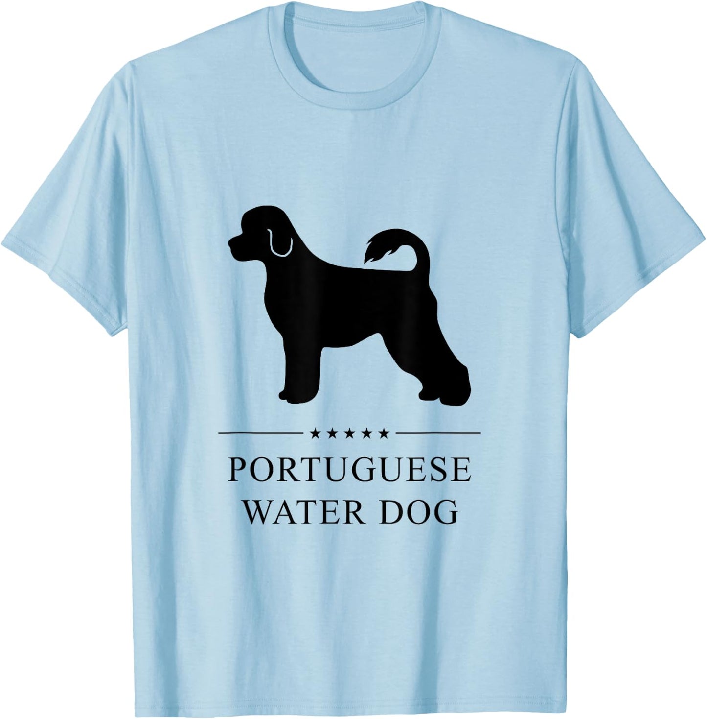 Portuguese Water Dog Black Silhouette Women Kids T-Shirt - T-Shirt | Light Blue