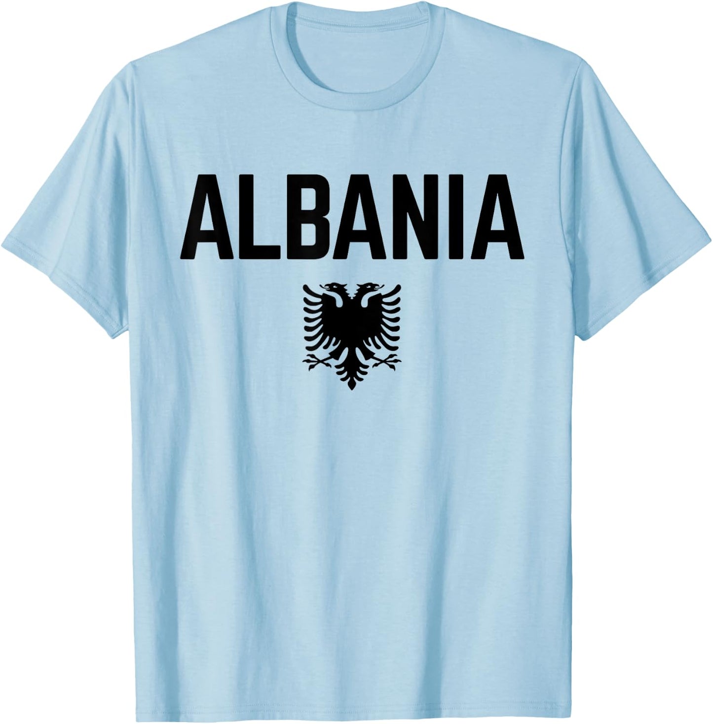 ALBANIA Flag | Men Women Kids ALBANIA , Red, S T-Shirt - T-Shirt | Light Blue