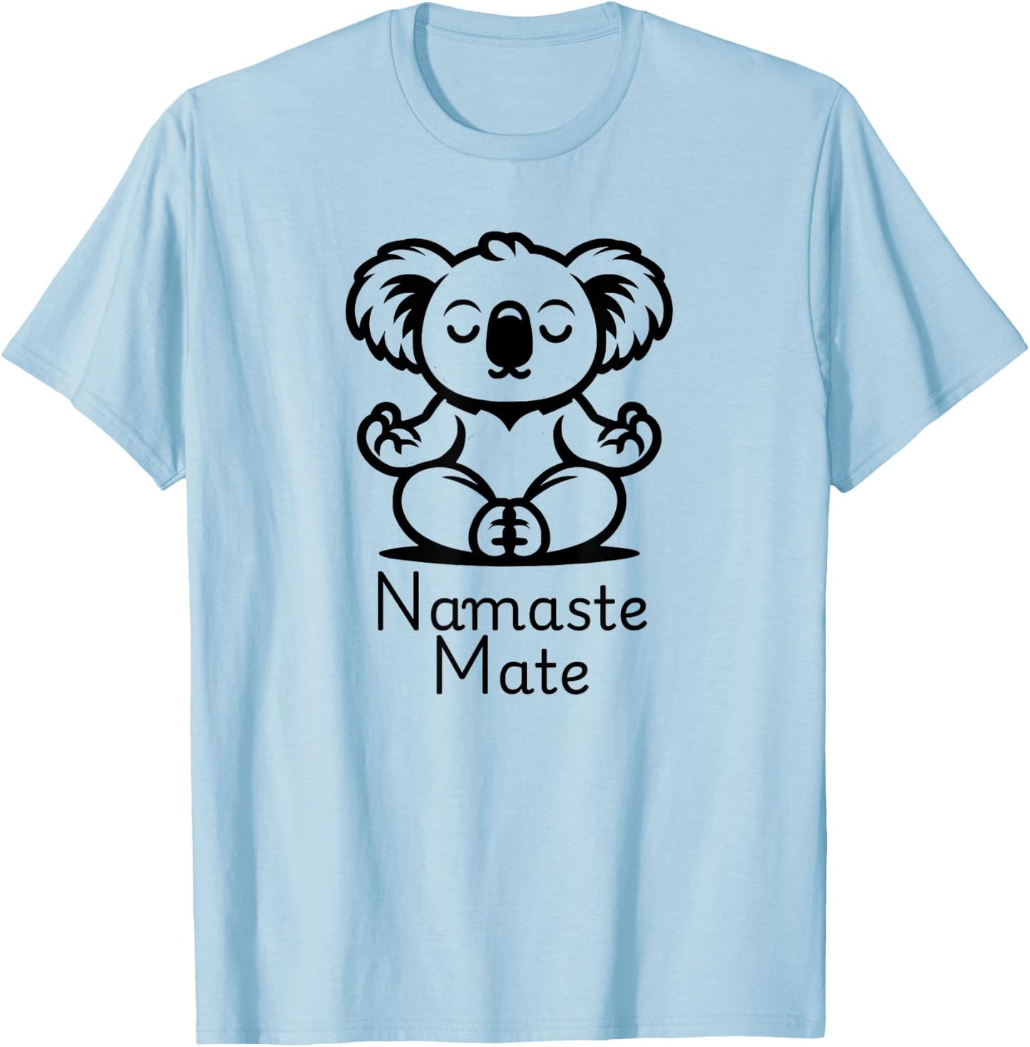 Cute Meditating Aussie Koala Bear in Yoga Pose, Namaste Mate T-Shirt - T-Shirt | Light Blue