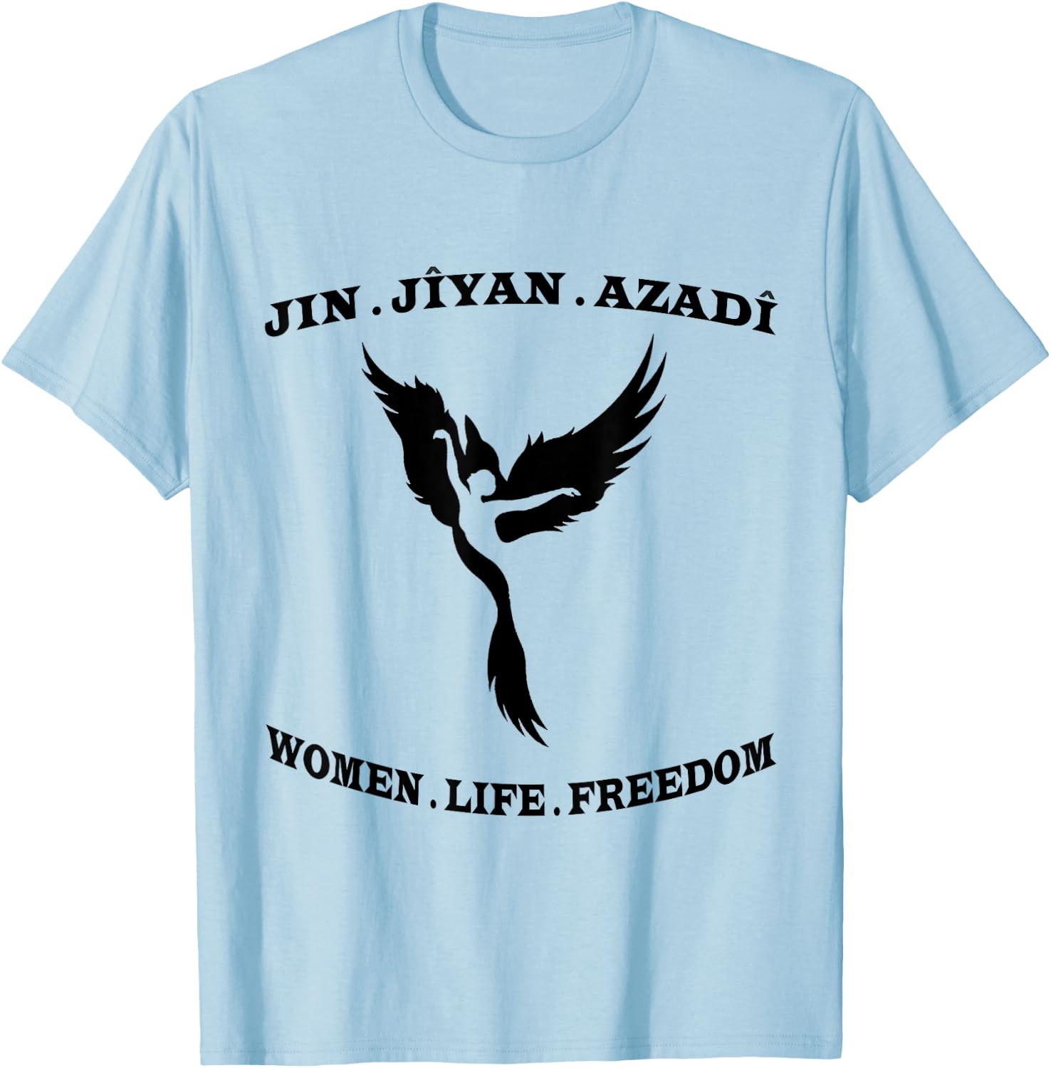 Jin Jiyan Azadi Women's Life Freedom , gray T-Shirt - T-Shirt | Light Blue