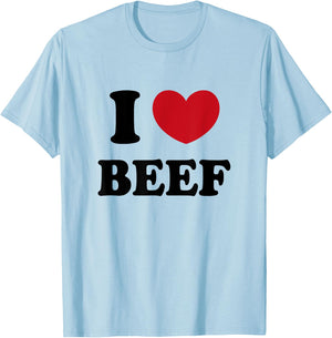 I Love Beef T-Shirt - T-Shirt | Light Blue
