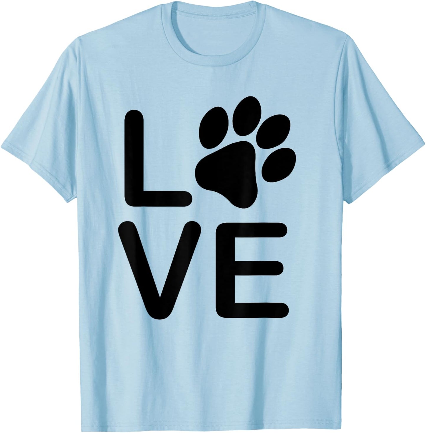 I Love My Dog - Girls Guys Paw Print . T-Shirt - T-Shirt | Light Blue