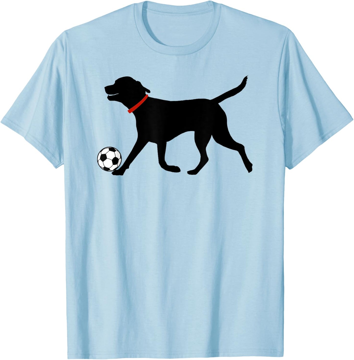 Labrador Retriever Shirt Play Soccer Black Lab Soccer Ball T-Shirt - T-Shirt | Light Blue