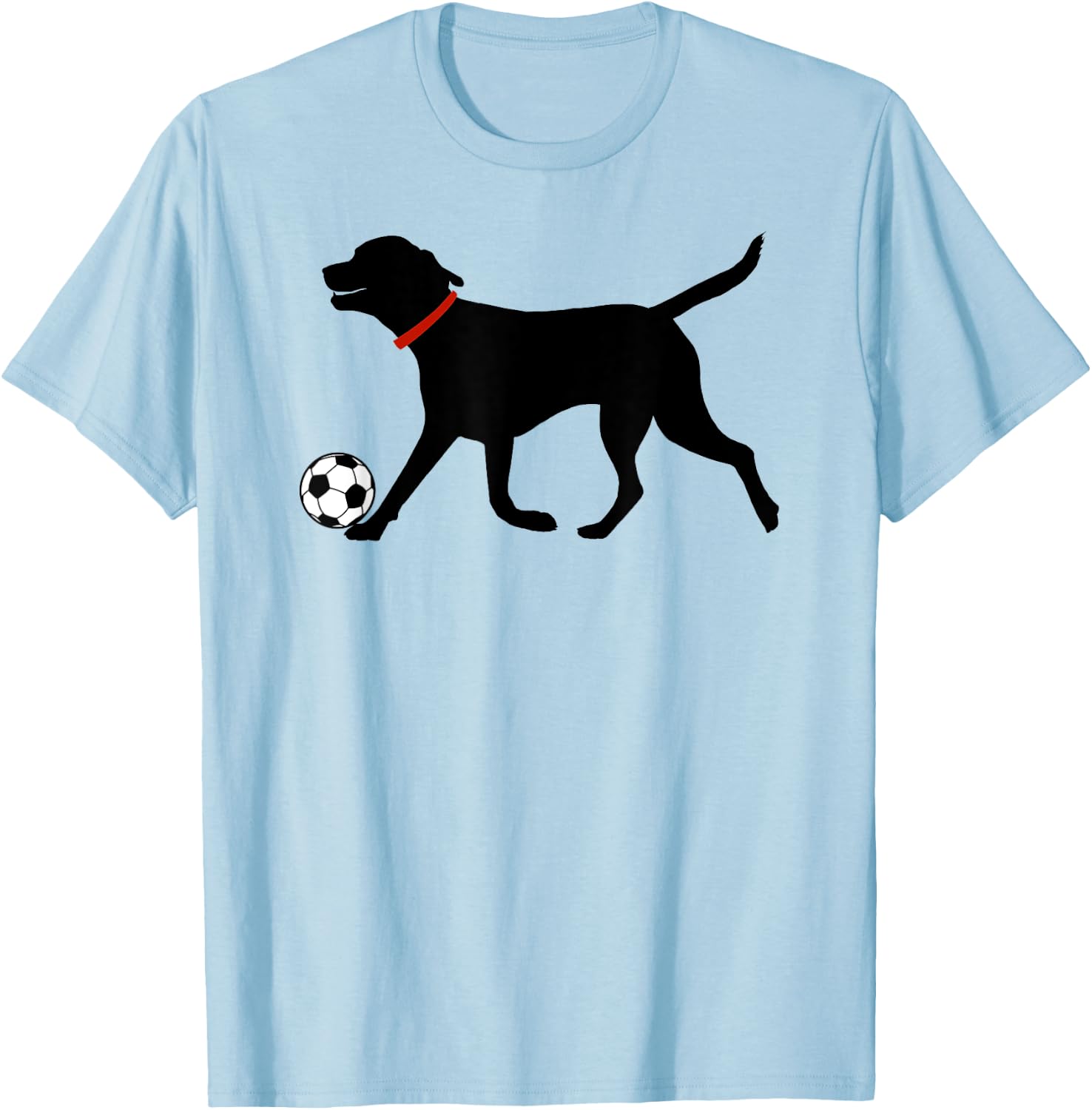 Labrador Retriever Shirt Play Soccer Black Lab Soccer Ball T-Shirt - T-Shirt | Light Blue