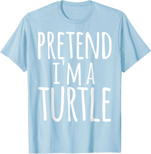 Funny Easy Lazy Halloween PRETEND I'M A TURTLE Costume T-Shirt - T-Shirt | Light Blue