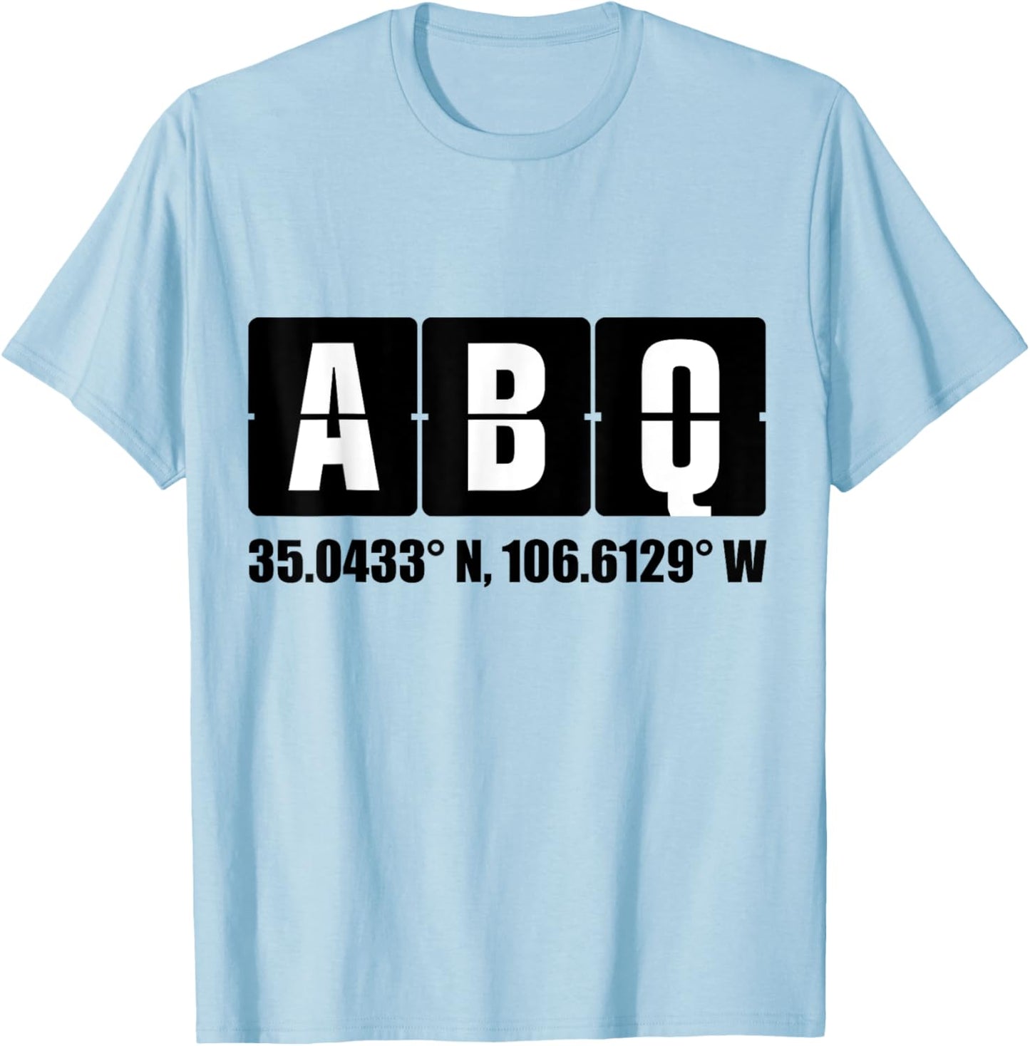 Travel "ABQ Airport Coordinates" T-Shirt - T-Shirt | Light Blue