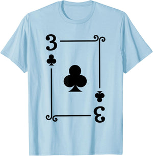 Playing Cards - Matching Clubs Card Suits - Three Card T-Shirt - T-Shirt | Light Blue