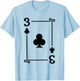 Playing Cards - Matching Clubs Card Suits - Three Card T-Shirt - T-Shirt | Light Blue