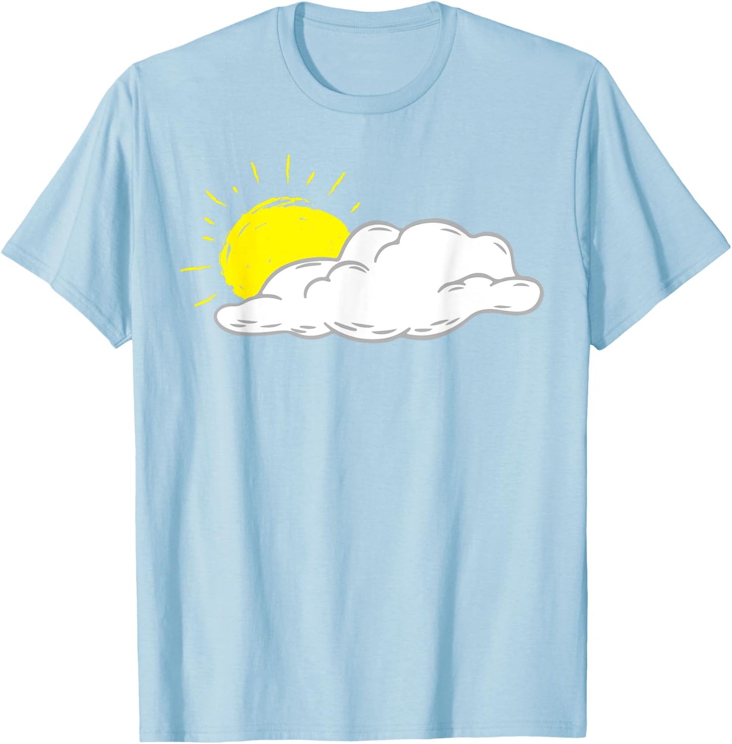 White Cloud With Sun Shining Men Women Kids T-Shirt - T-Shirt | Light Blue