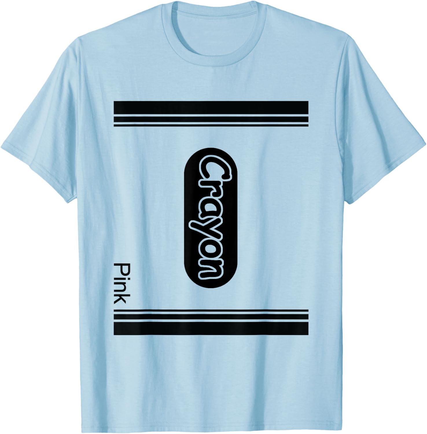 Pink Crayon Halloween Costume Adult T-Shirt - T-Shirt | Light Blue